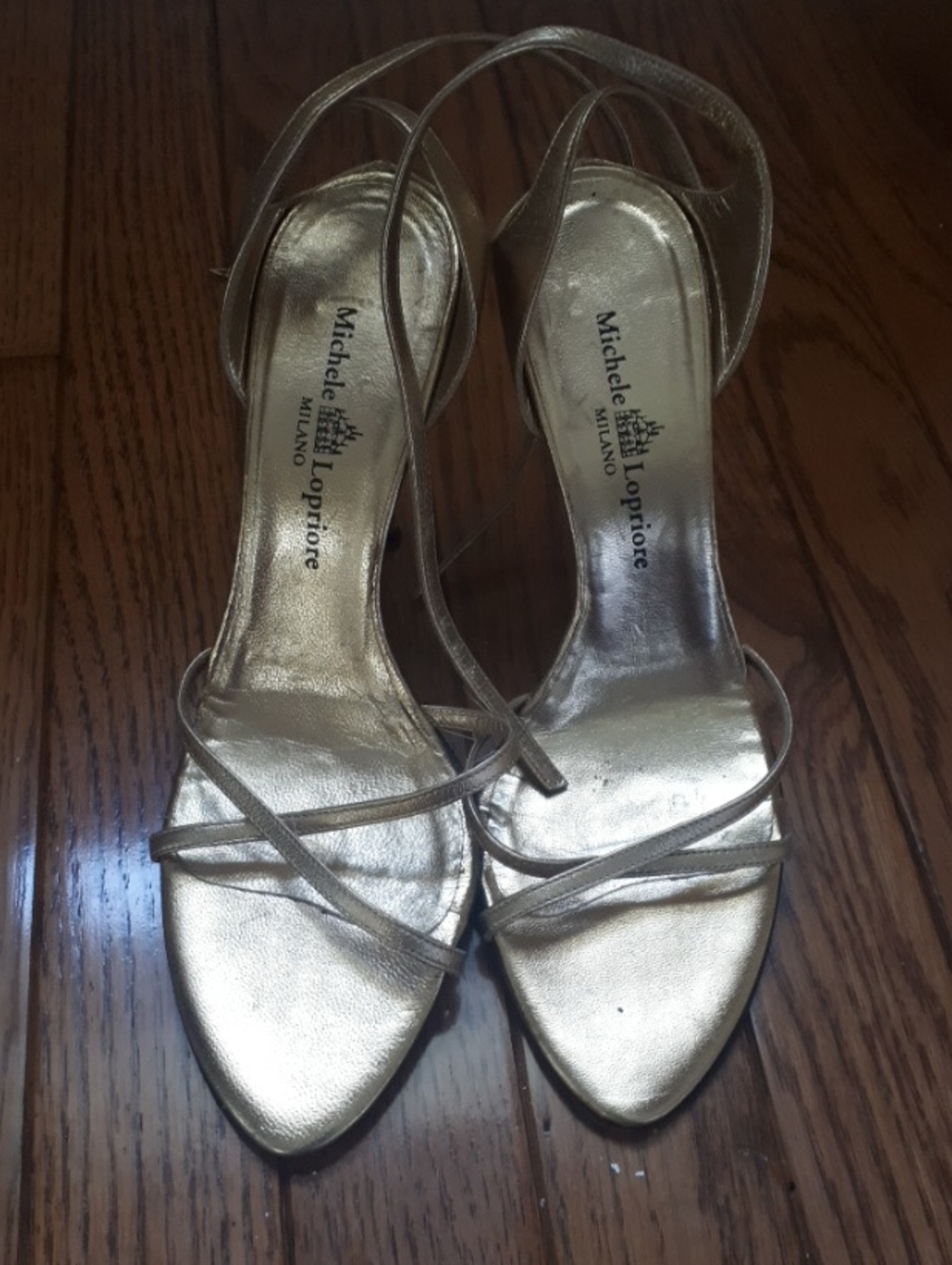 Michele Lopriore Gold Strappy Women's Sandals